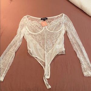 White lace bodysuit